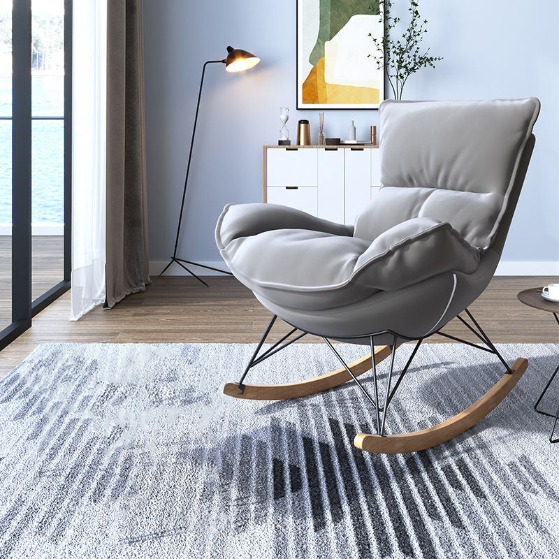 Contemporary Rocking Chair Solid Wood Rocker Chair with with Seat Cushion