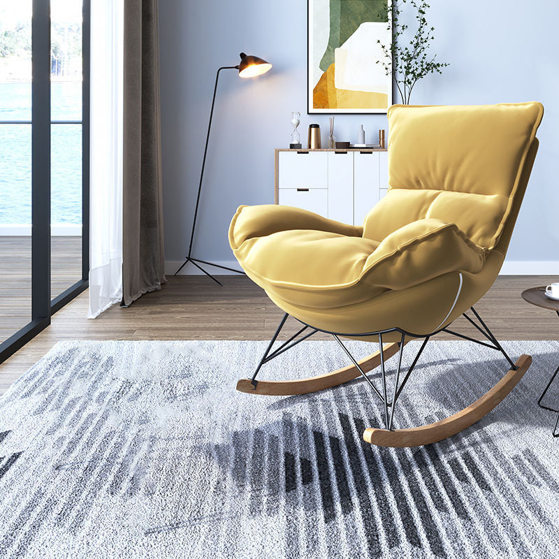 Contemporary Rocking Chair Solid Wood Rocker Chair with with Seat Cushion