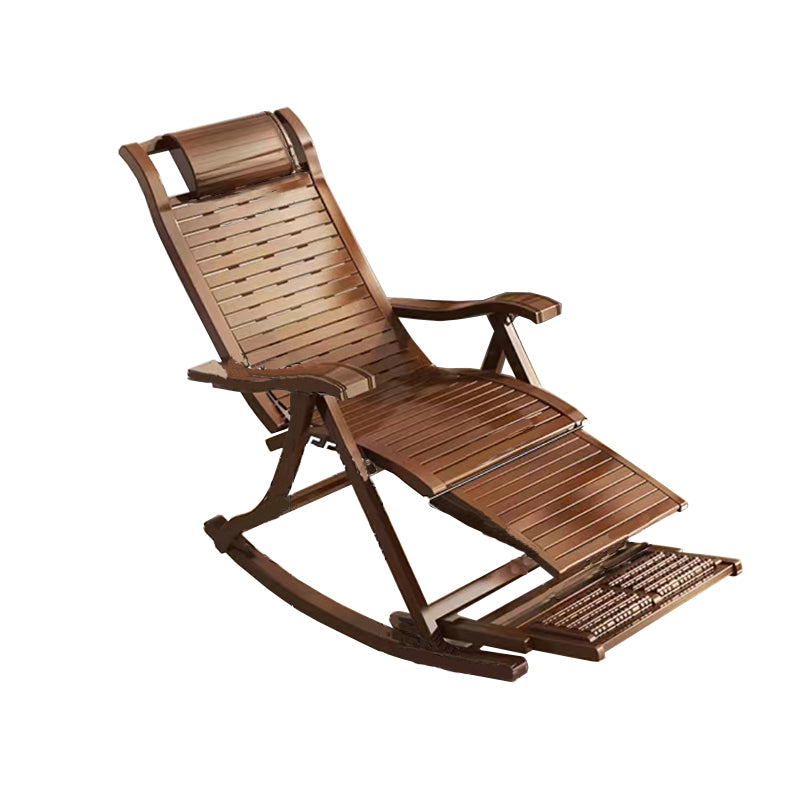 Solid Wood Rocking Chair Bamboo with Padded Seat Rocker Chair Ergonomic