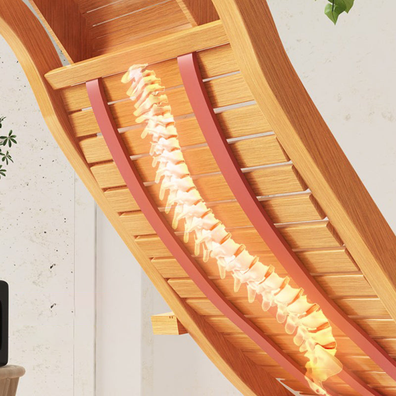 Solid Wood Rocking Chair Bamboo with Padded Seat Rocker Chair Ergonomic