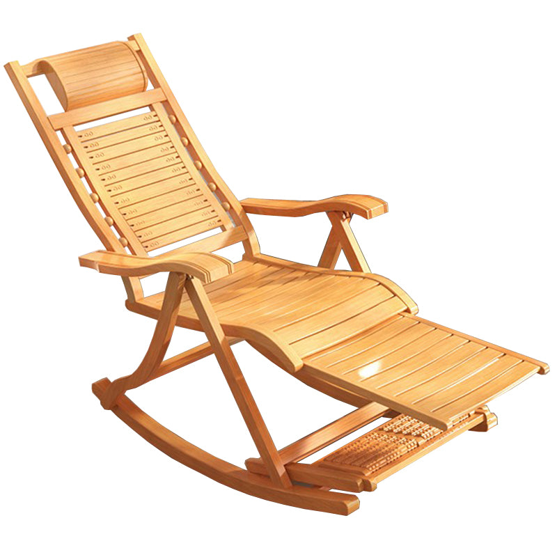 Solid Wood Rocking Chair Bamboo with Padded Seat Rocker Chair Ergonomic