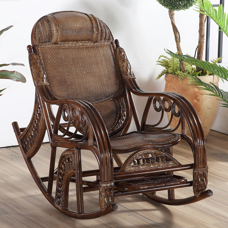 Mid-Century Modern Recliner Chair Rattan/Wicker Recliner Chair for Parlor