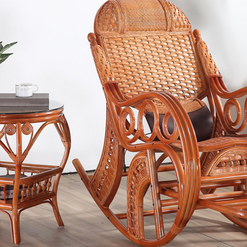 Mid-Century Modern Recliner Chair Rattan/Wicker Recliner Chair for Parlor