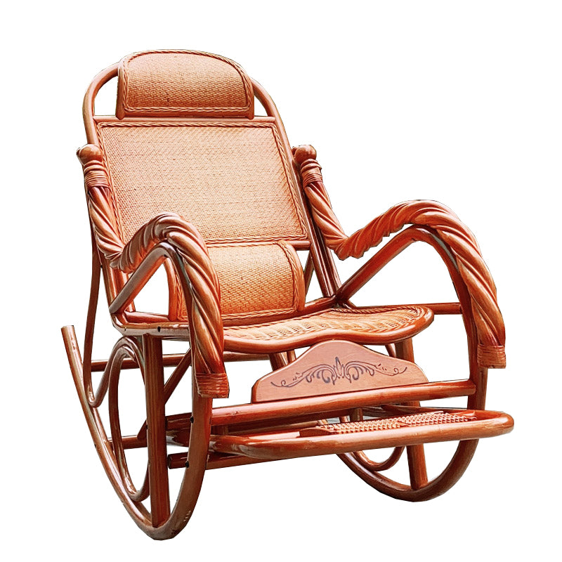 Mid-Century Modern Recliner Chair Rattan/Wicker Recliner Chair for Parlor