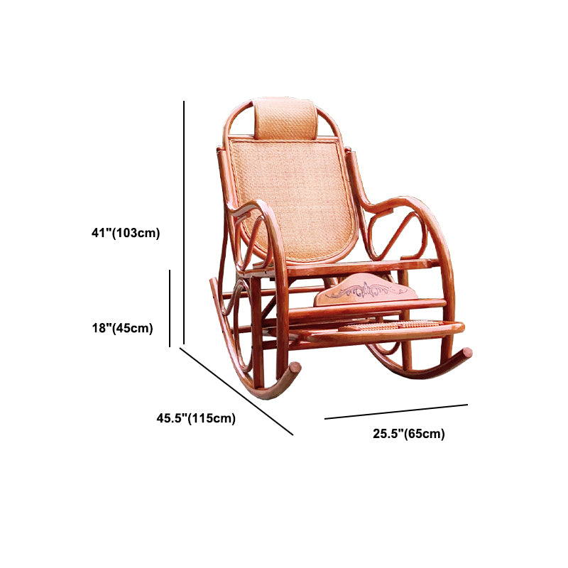 Mid-Century Modern Recliner Chair Rattan/Wicker Recliner Chair for Parlor