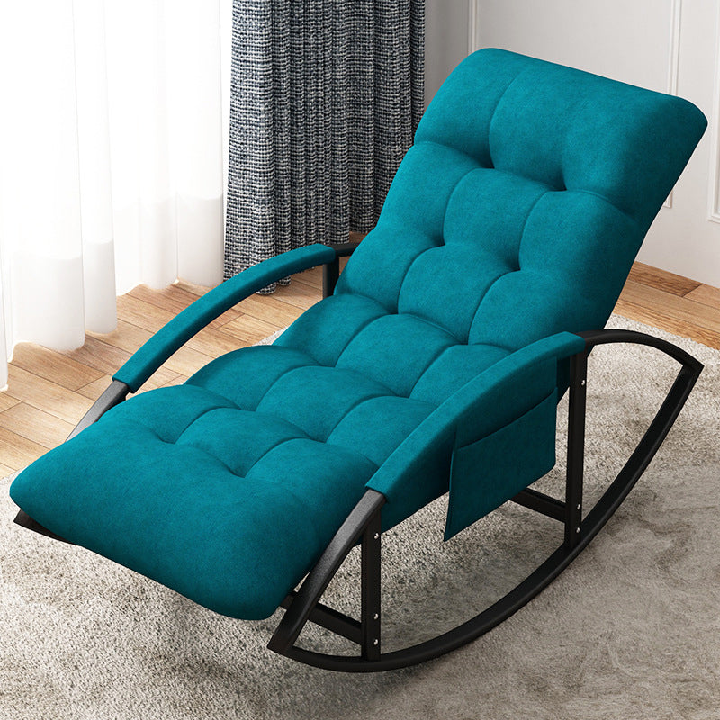 Glam Button-Tufted Rocker Chair Upholstered Rocking Accent Chair