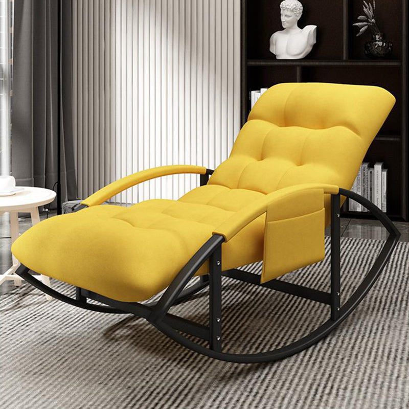 Glam Button-Tufted Rocker Chair Upholstered Rocking Accent Chair