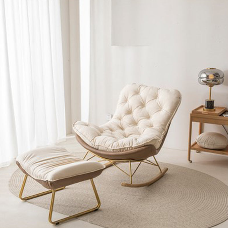 37.4" x 41.3" x 35.4" Rocker Chair Suede and Metal with Seat Cushion Rocker Wingback