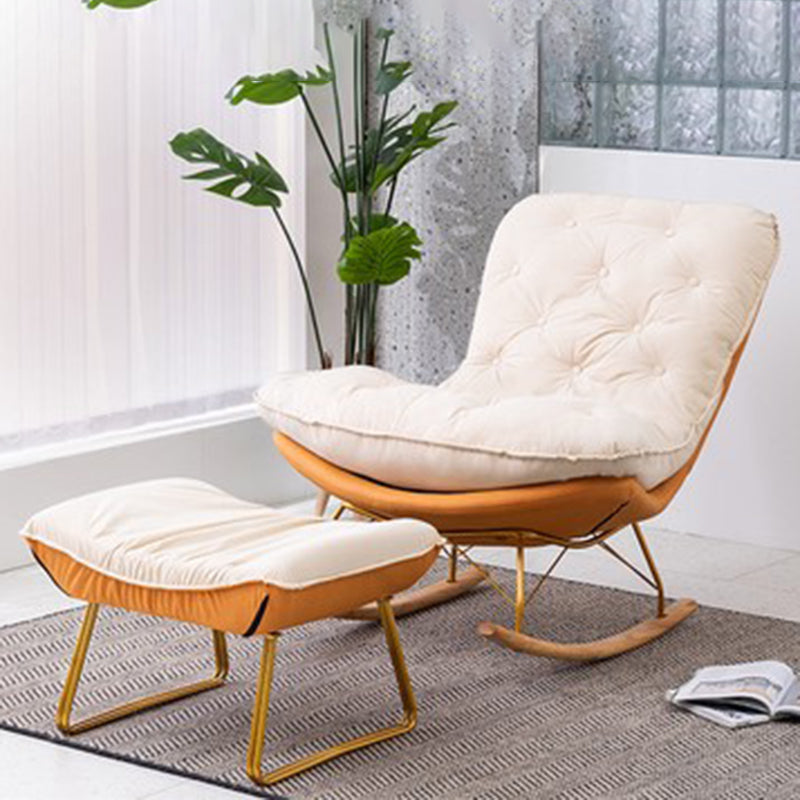 37.4" x 41.3" x 35.4" Rocker Chair Suede and Metal with Seat Cushion Rocker Wingback