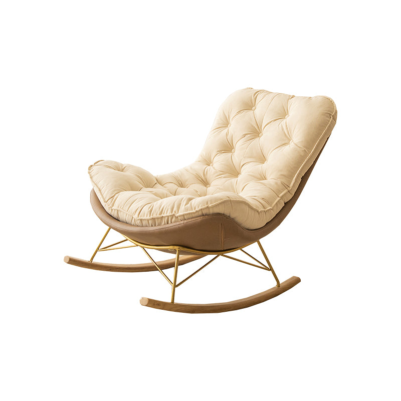 37.4" x 41.3" x 35.4" Rocker Chair Suede and Metal with Seat Cushion Rocker Wingback