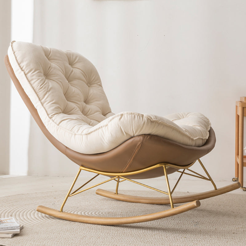 37.4" x 41.3" x 35.4" Rocker Chair Suede and Metal with Seat Cushion Rocker Wingback