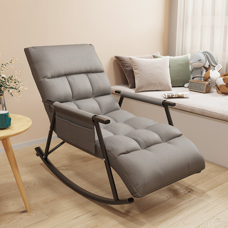 Contemporary Rocking Chair Wing Back Rocker Chair with Seat Cushion