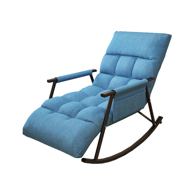 Contemporary Rocking Chair Wing Back Rocker Chair with Seat Cushion