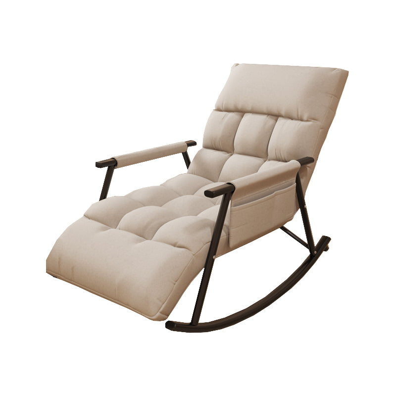 Contemporary Rocking Chair Wing Back Rocker Chair with Seat Cushion