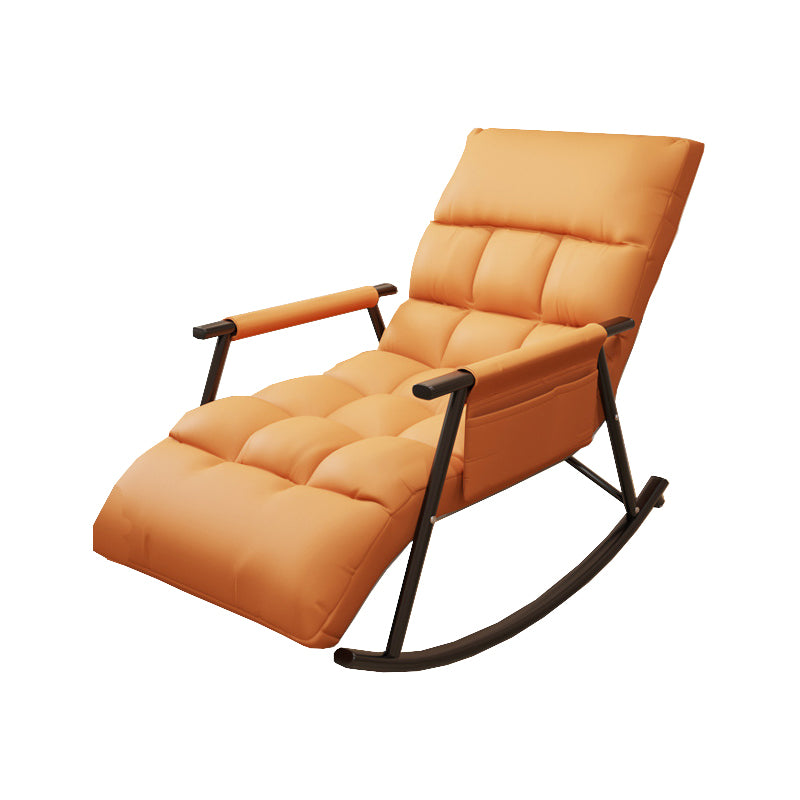 Contemporary Rocking Chair Wing Back Rocker Chair with Seat Cushion