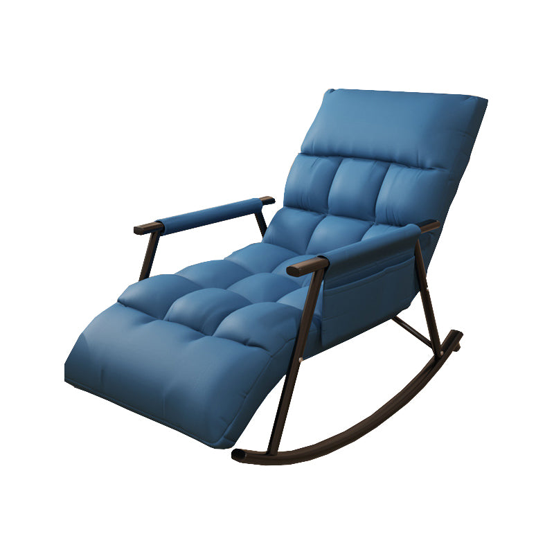 Contemporary Rocking Chair Wing Back Rocker Chair with Seat Cushion