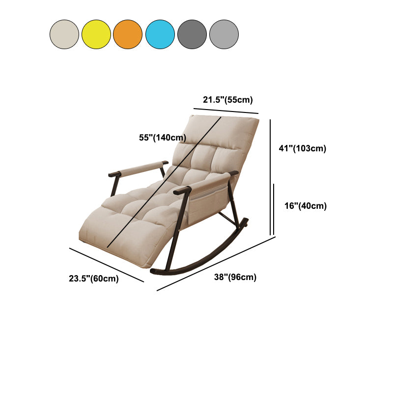 Contemporary Rocking Chair Wing Back Rocker Chair with Seat Cushion