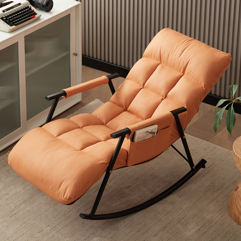 Contemporary Rocking Chair Wing Back Rocker Chair with Removable Cushions