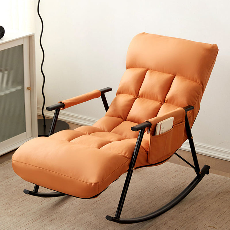 Contemporary Rocking Chair Wing Back Rocker Chair with Removable Cushions