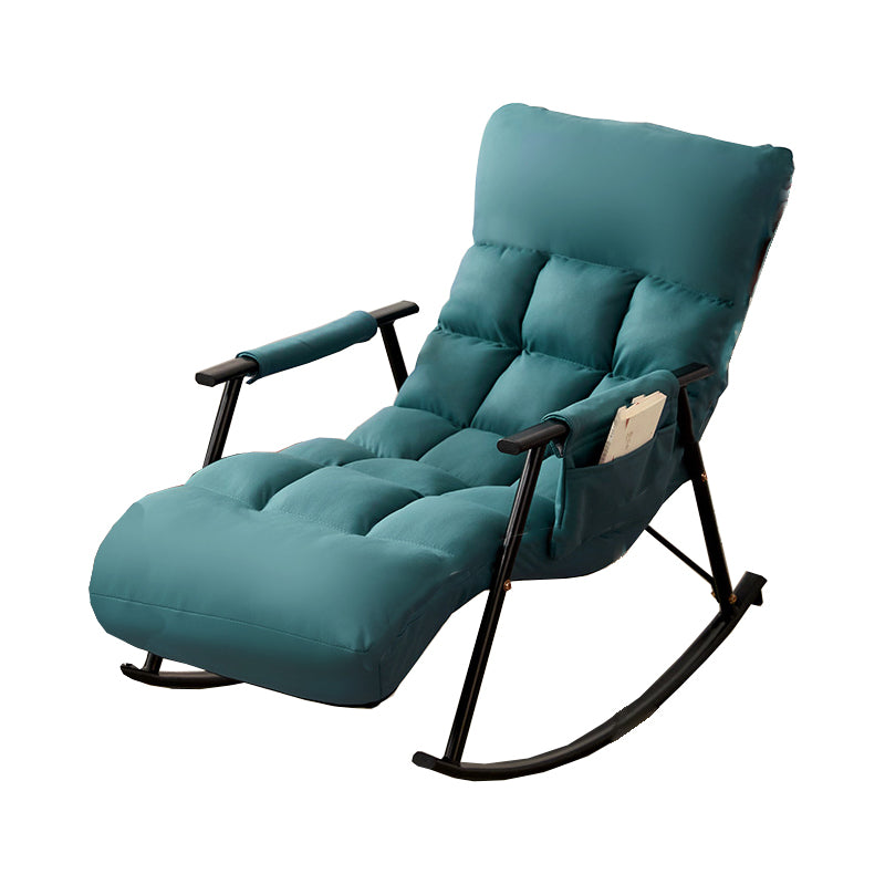 Contemporary Rocking Chair Wing Back Rocker Chair with Removable Cushions