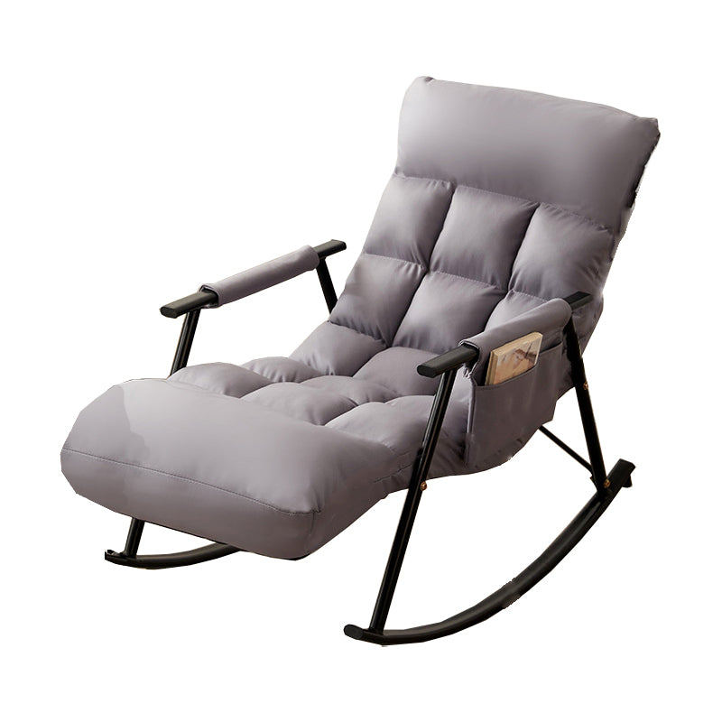 Contemporary Rocking Chair Wing Back Rocker Chair with Removable Cushions