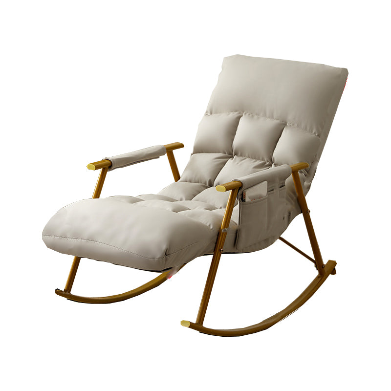 Contemporary Rocking Chair Wing Back Rocker Chair with Removable Cushions