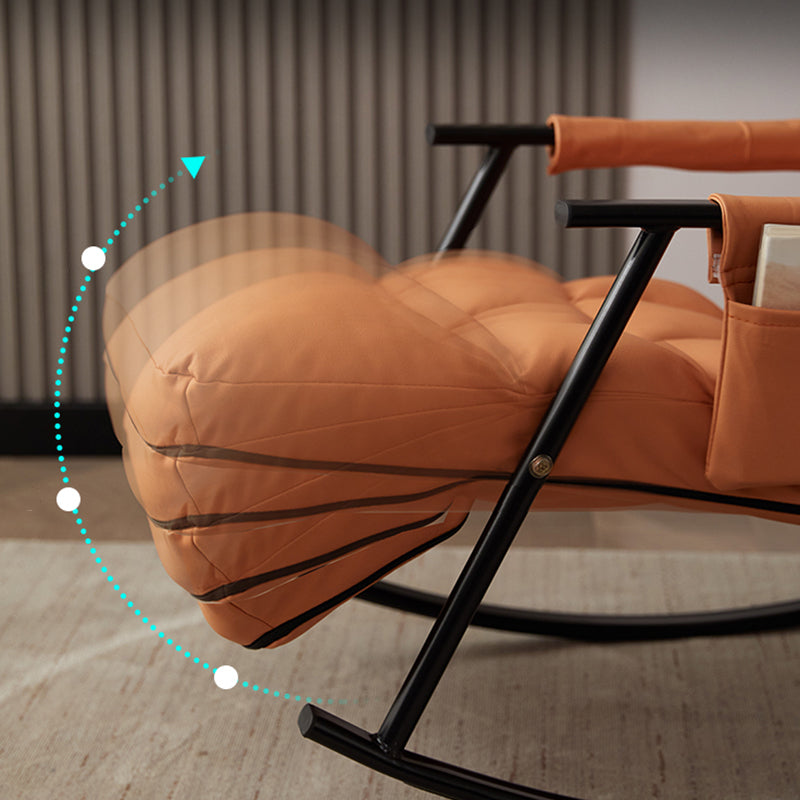 Contemporary Rocking Chair Wing Back Rocker Chair with Removable Cushions