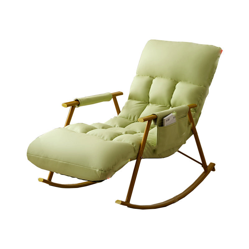 Contemporary Rocking Chair Wing Back Rocker Chair with Removable Cushions