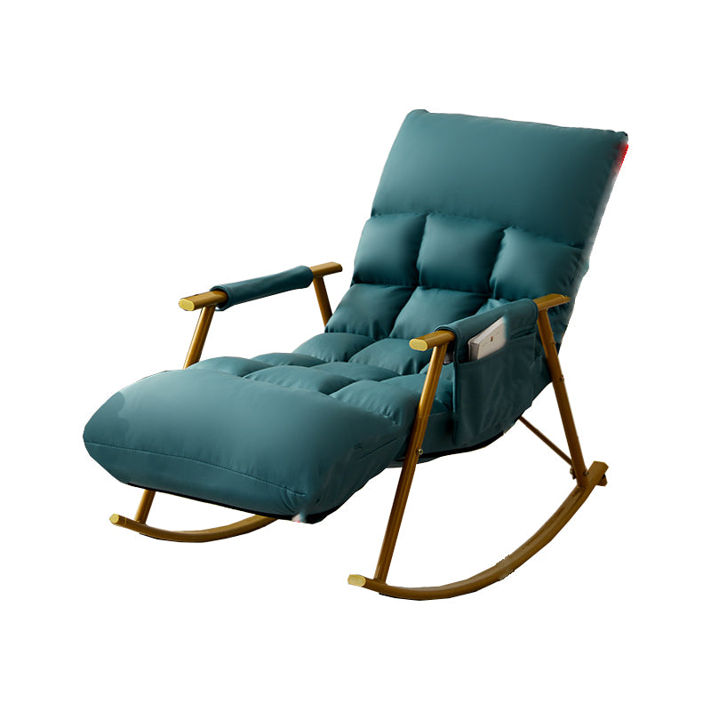Contemporary Rocking Chair Wing Back Rocker Chair with Removable Cushions