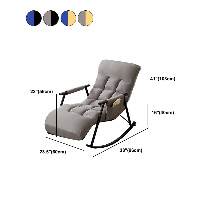 Contemporary Rocking Chair Wing Back Rocker Chair with Removable Cushions