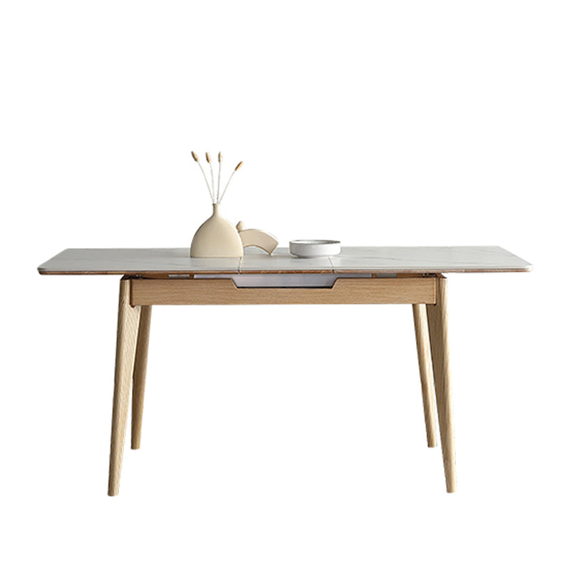 Modern Style Dining Table Sintered Stone Drop-Leaf Table for Home