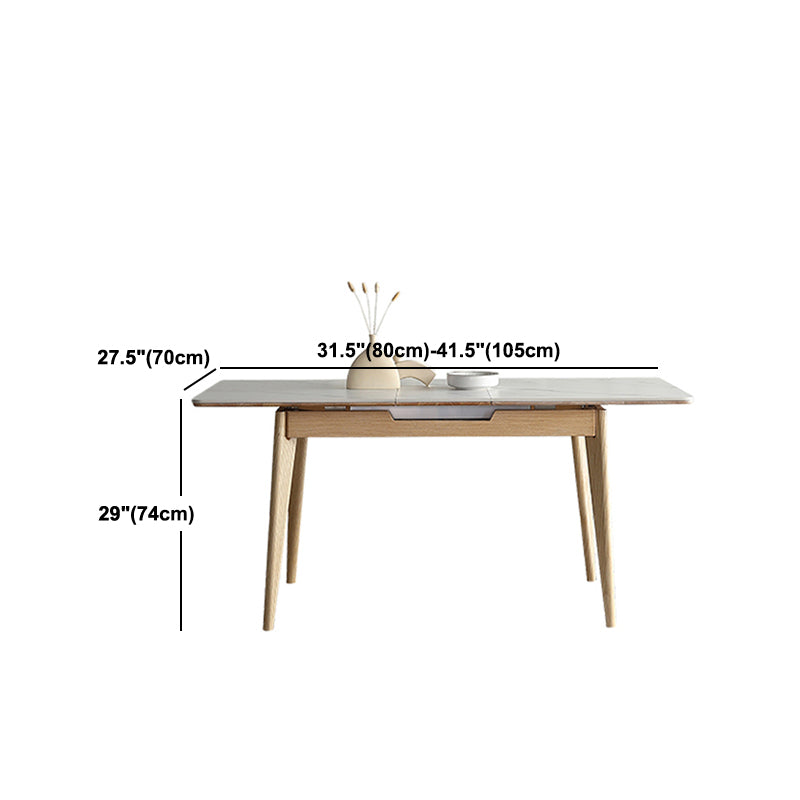 Modern Style Dining Table Sintered Stone Drop-Leaf Table for Home