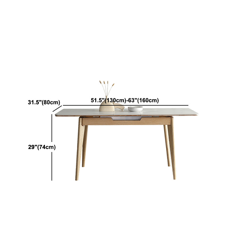 Modern Style Dining Table Sintered Stone Drop-Leaf Table for Home