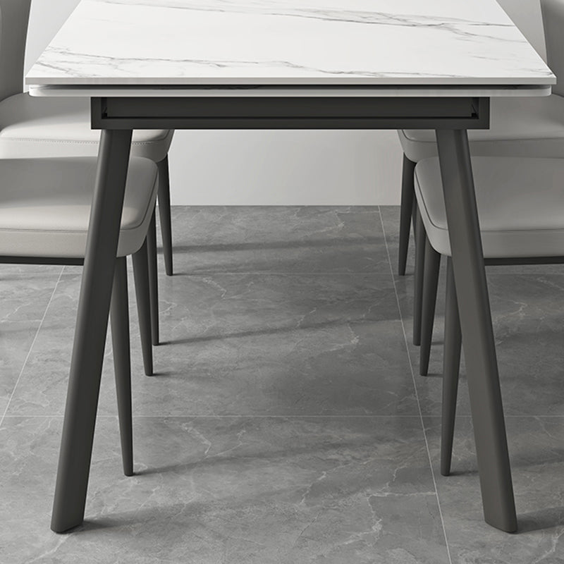 Luxury Sintered Stone Top Table Extendable Rectangle Table with 4 Legs
