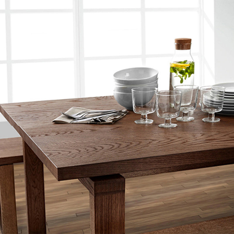 Solid Wood Rectangle Dining Table Modern Natural Sled Base Dining Table