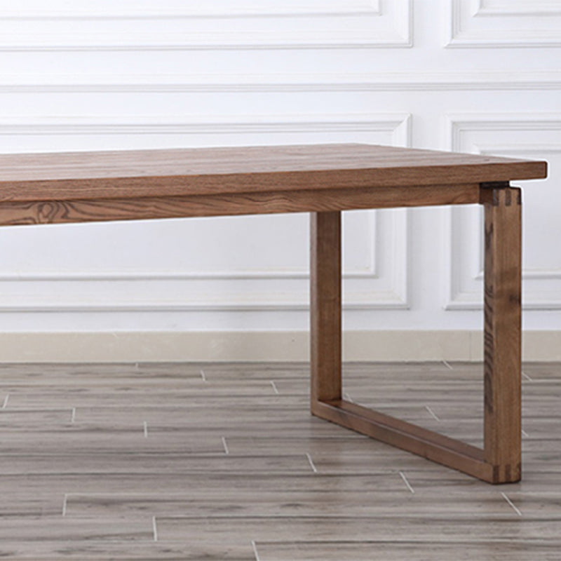 Solid Wood Rectangle Dining Table Modern Natural Sled Base Dining Table