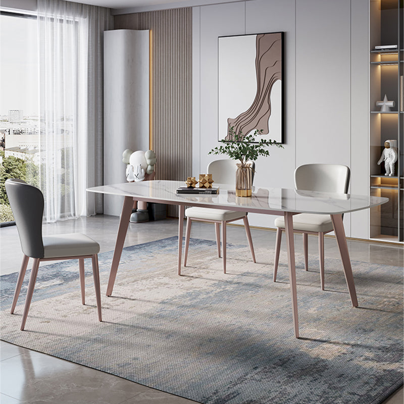 Modern Sintered Stone Top Table Rectangle Table with 4 Legs for Restaurant