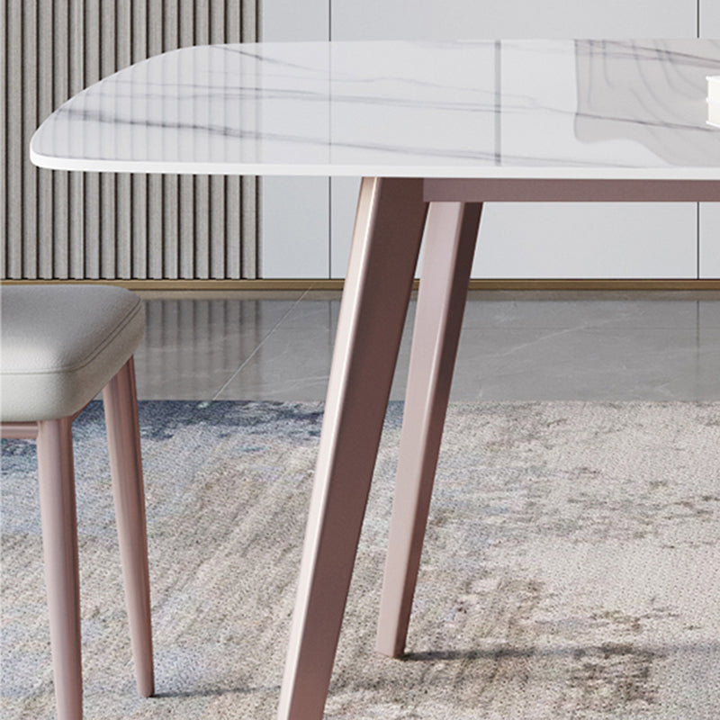 Modern Sintered Stone Top Table Rectangle Table with 4 Legs for Restaurant