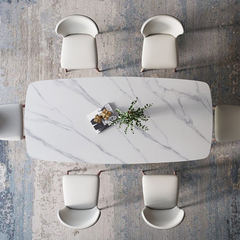 Modern Sintered Stone Top Table Rectangle Table with 4 Legs for Restaurant
