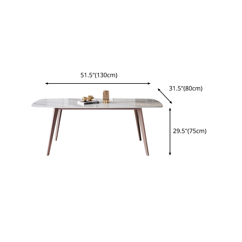 Modern Sintered Stone Top Table Rectangle Table with 4 Legs for Restaurant