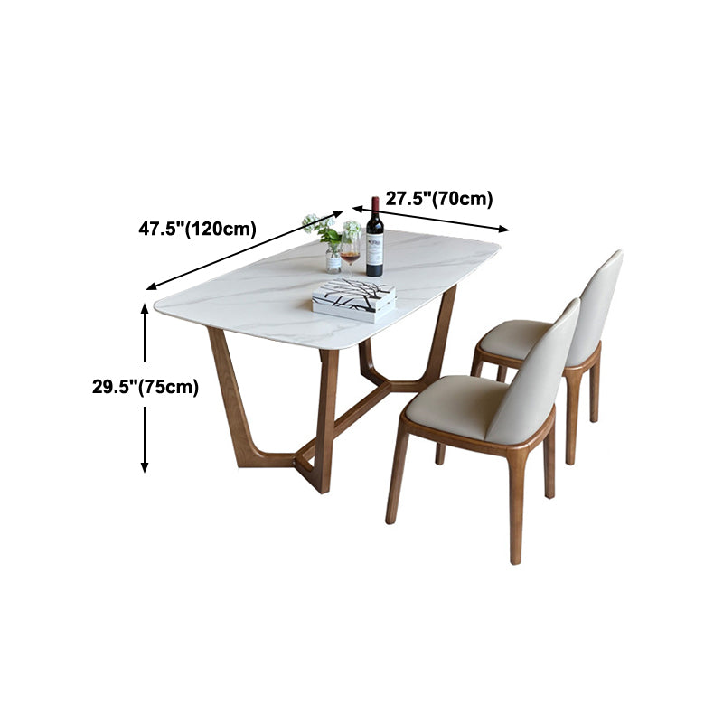Modern Rectangle Dining Table 4 Legs Standard Height Table without Chair