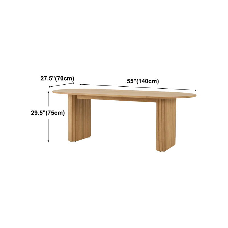 Modern Natural Base Table Oval Wood Top Dinner Room Kitchen Table