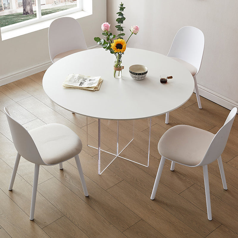 Contemporary White Stone Table Round Dining Table for Kitchen