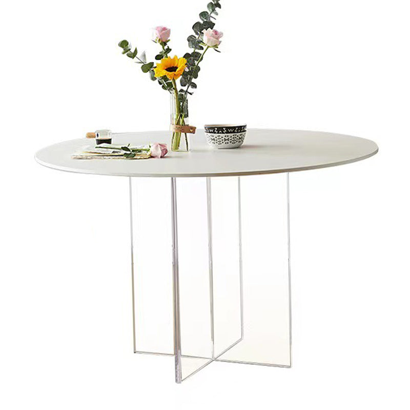 Contemporary White Stone Table Round Dining Table for Kitchen