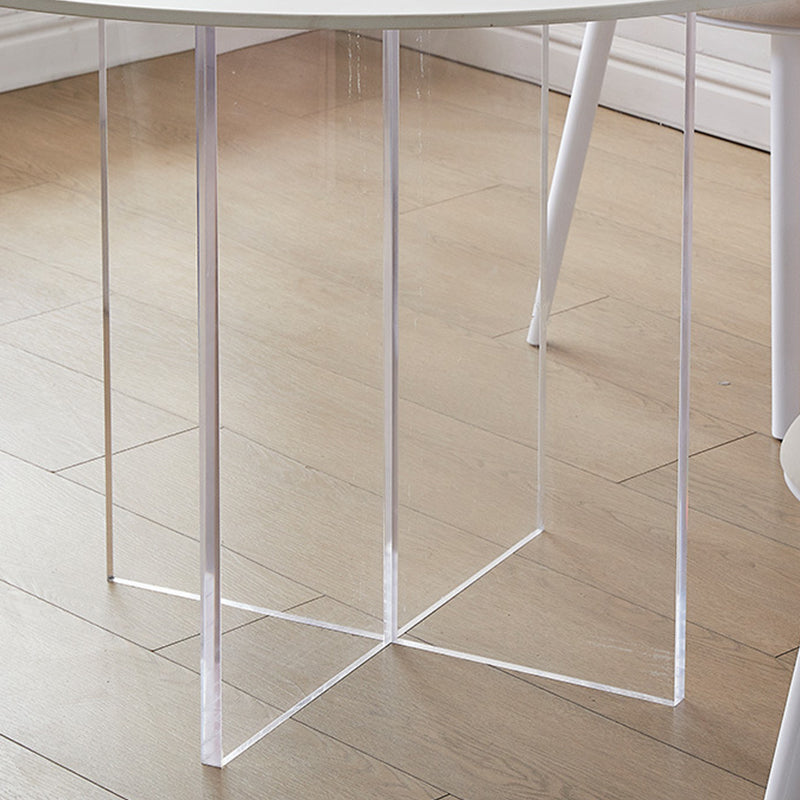 Contemporary White Stone Table Round Dining Table for Kitchen