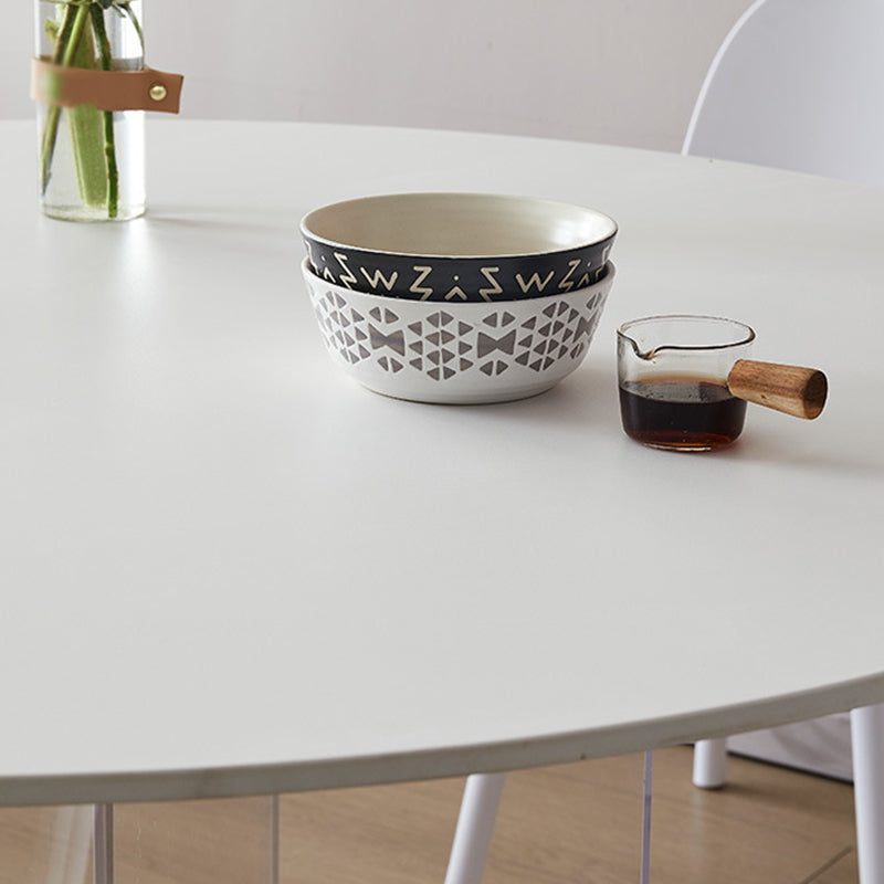Contemporary White Stone Table Round Dining Table for Kitchen