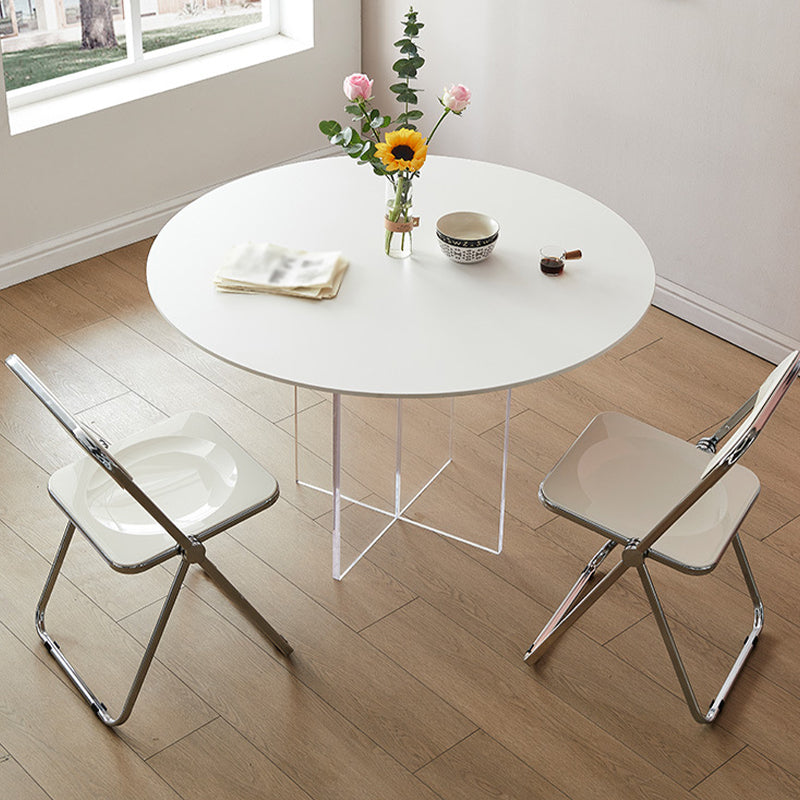 Contemporary White Stone Table Round Dining Table for Kitchen