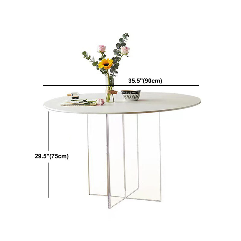 Contemporary White Stone Table Round Dining Table for Kitchen