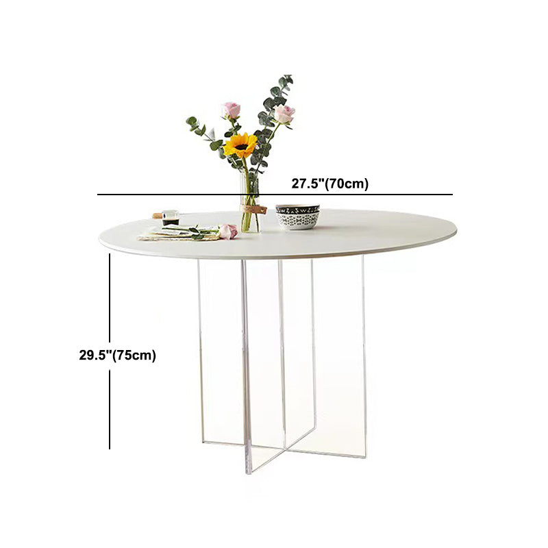 Contemporary White Stone Table Round Dining Table for Kitchen