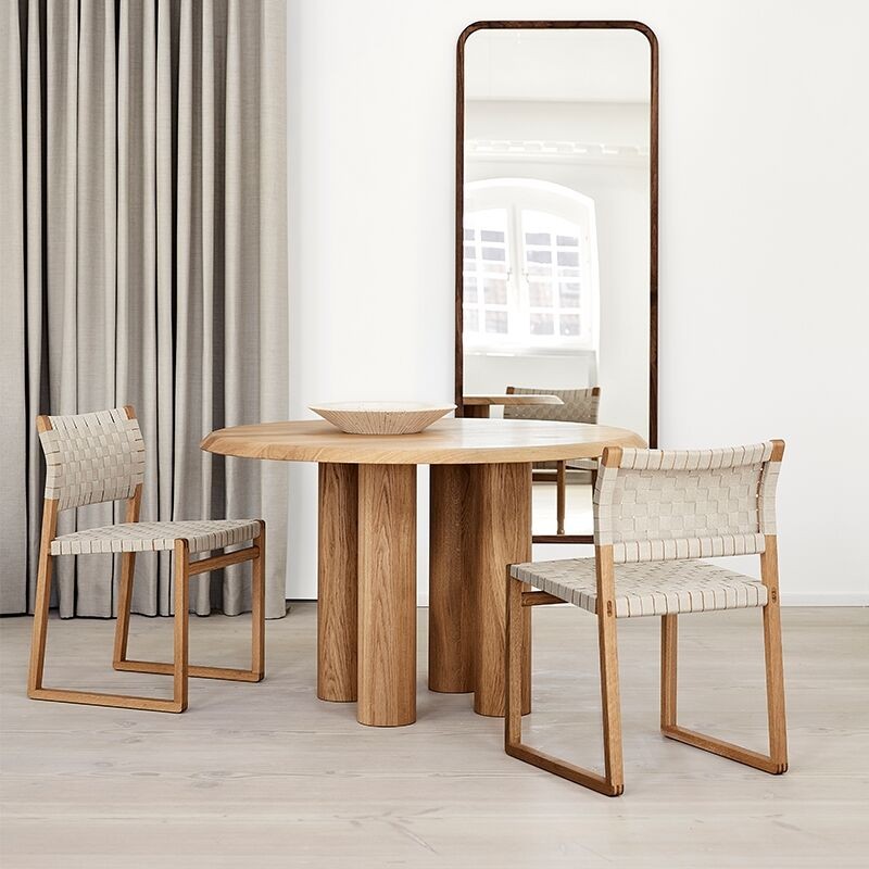 Solid Wood Dining Table Modern Round Dining Room Table for Home